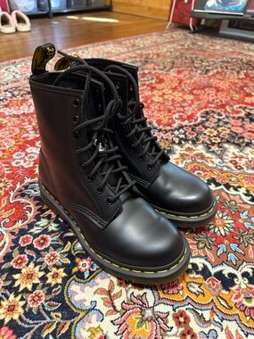 Dr. Martens 1460 W Black Smooth Leather Boots (Box Label)